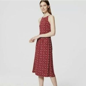 Loft Ann Taylor Brick Red Sleeveless Midi Dress
